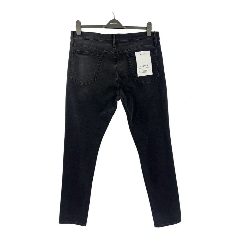 NWT’S Frame Jagger Mid- Rise True Skinny Fit Black Jeans SZ 38 (Fast Shipping)